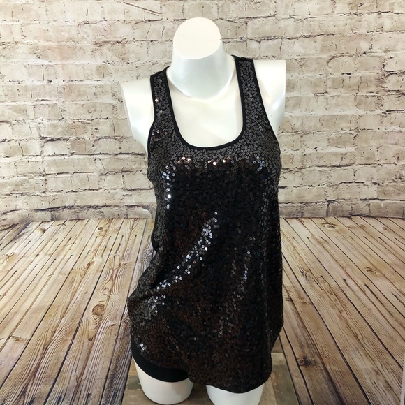 Express Tops - NWT express black sequin tank top size small